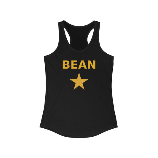 Black tank top with 'BEAN' and a star design on a white background