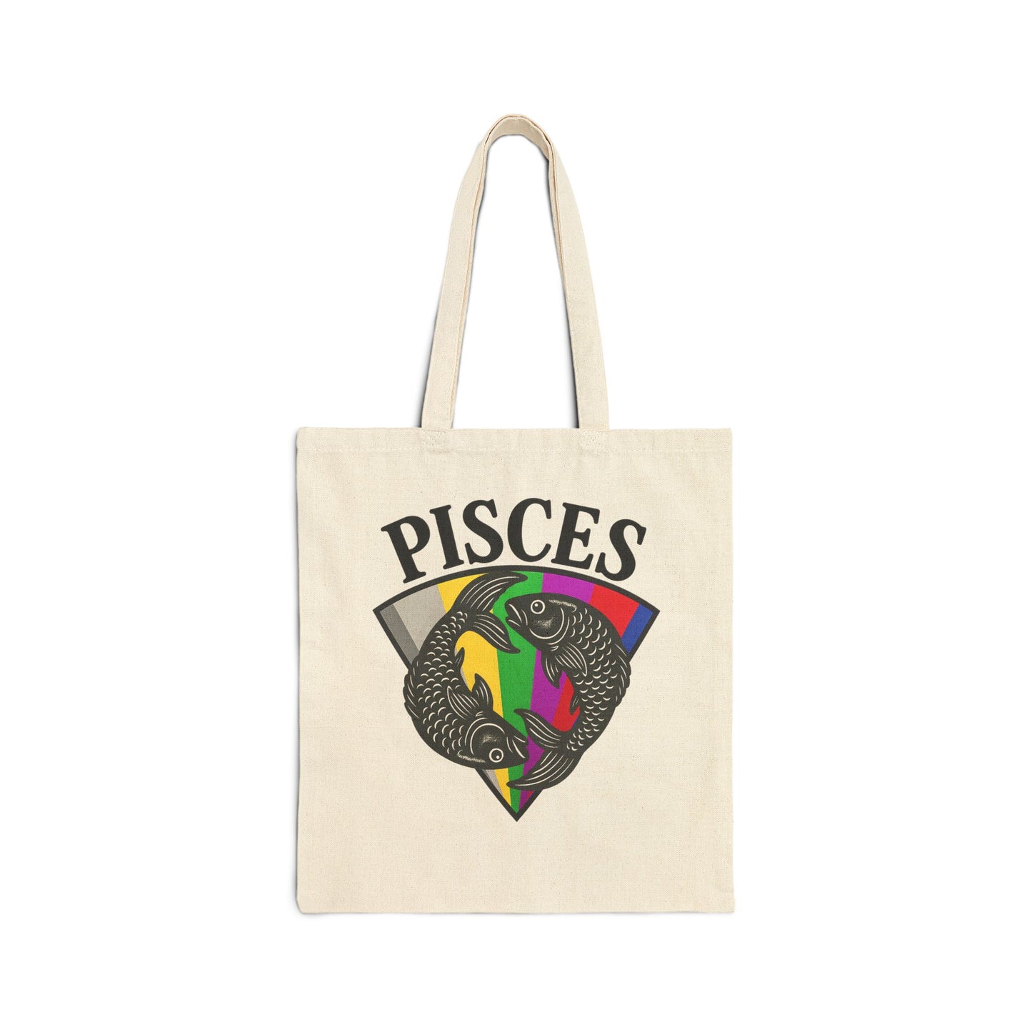 Tote bag with Pisces zodiac design on a white background