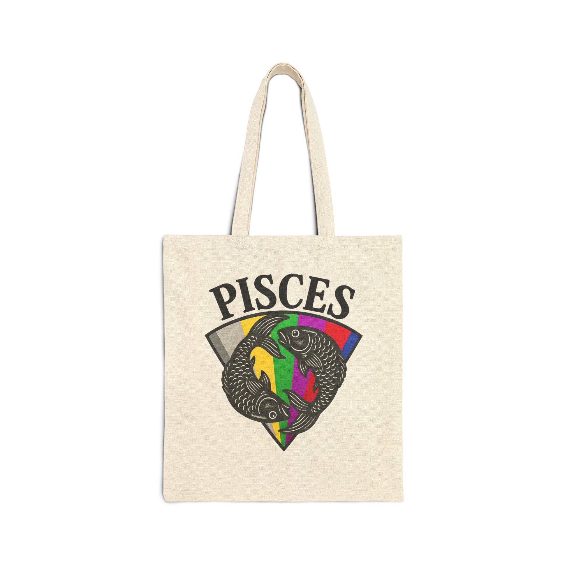 Tote bag with Pisces zodiac design on a white background