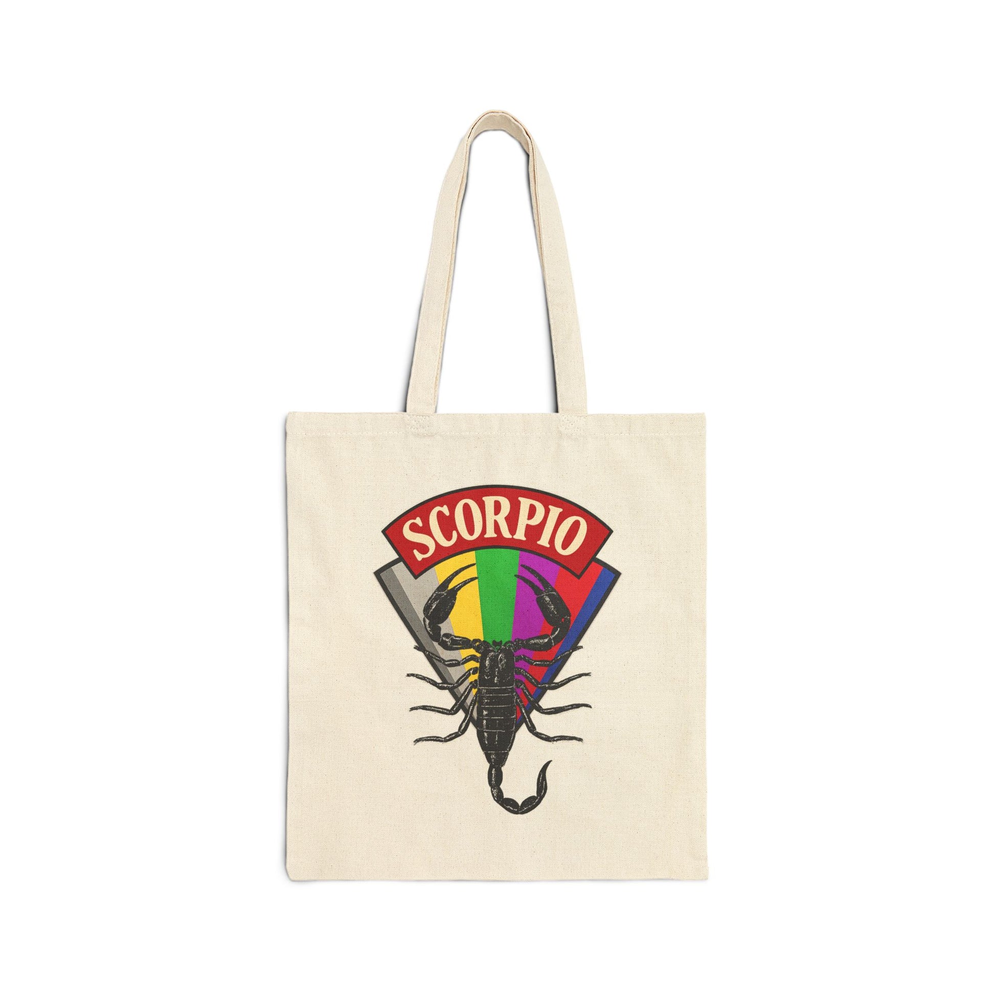 Tote bag with Scorpio zodiac design on a white background
