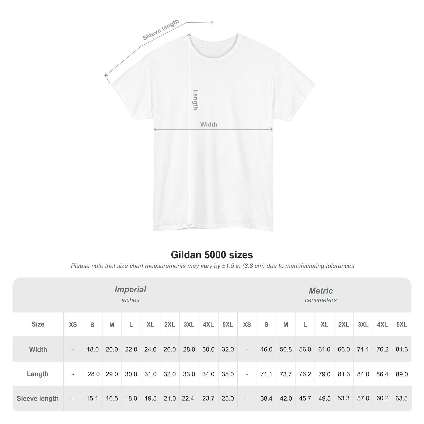 Size chart for PLUTO NIGHT VISION tee in black with unisex sizing chart and fit info